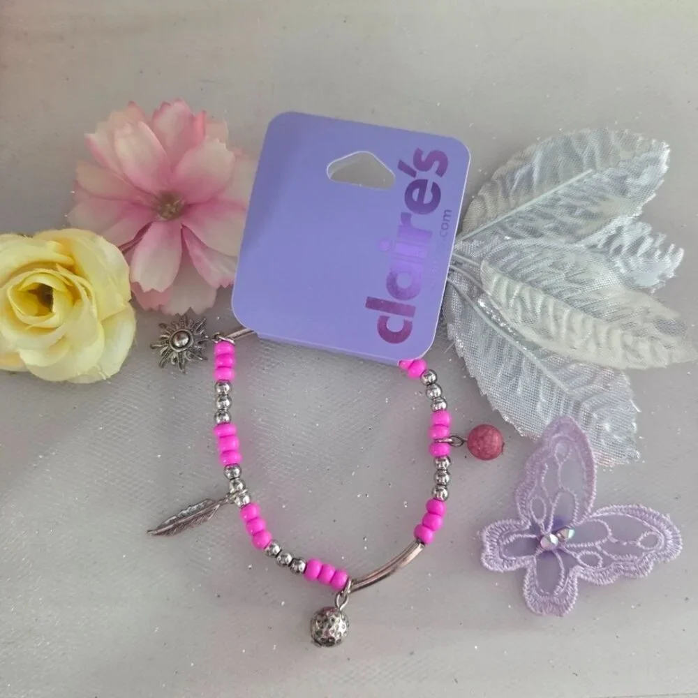 NWT Beaded Charm Stretch Bracelet